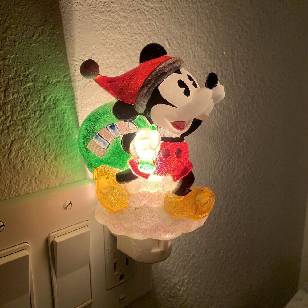Disney Mickey Mouse Santa Night Light Christmas Holiday